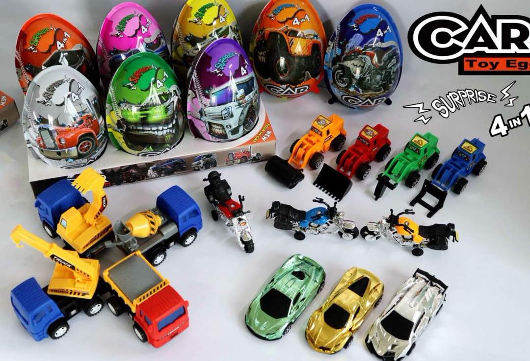 XXXL CAR TOY EGG Surprise 4in1  (cca 20cm) 21g 6ks