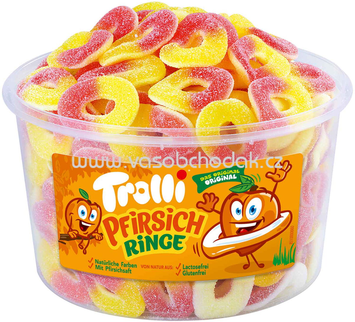 Trolli Pfirsich Ringe broskvové kyselé kroužky 8g 150ks