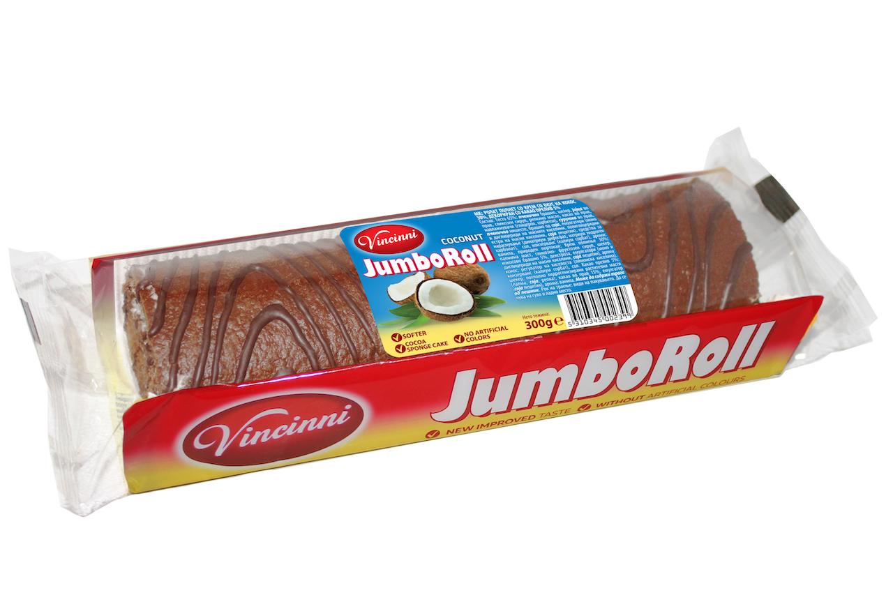 Vincinni Jumbo roll Coconut 300g 10ks