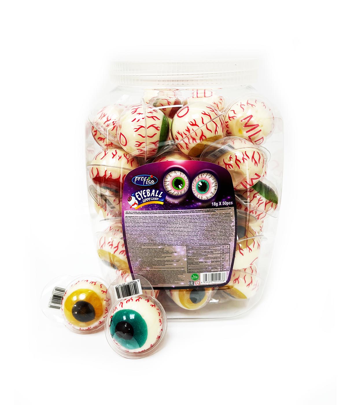 A08 EYEBALL GUMMY CANDY 18g 50ks