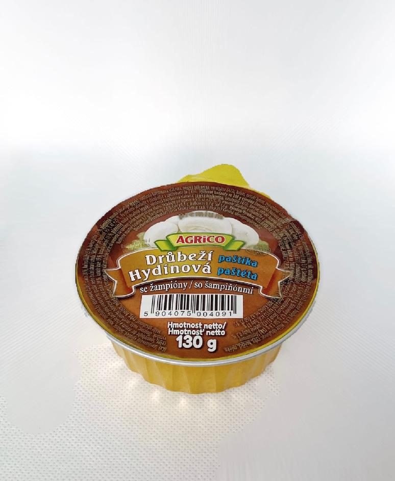 AGRICO Drůbeží paštika se žampióny 130g 12ks