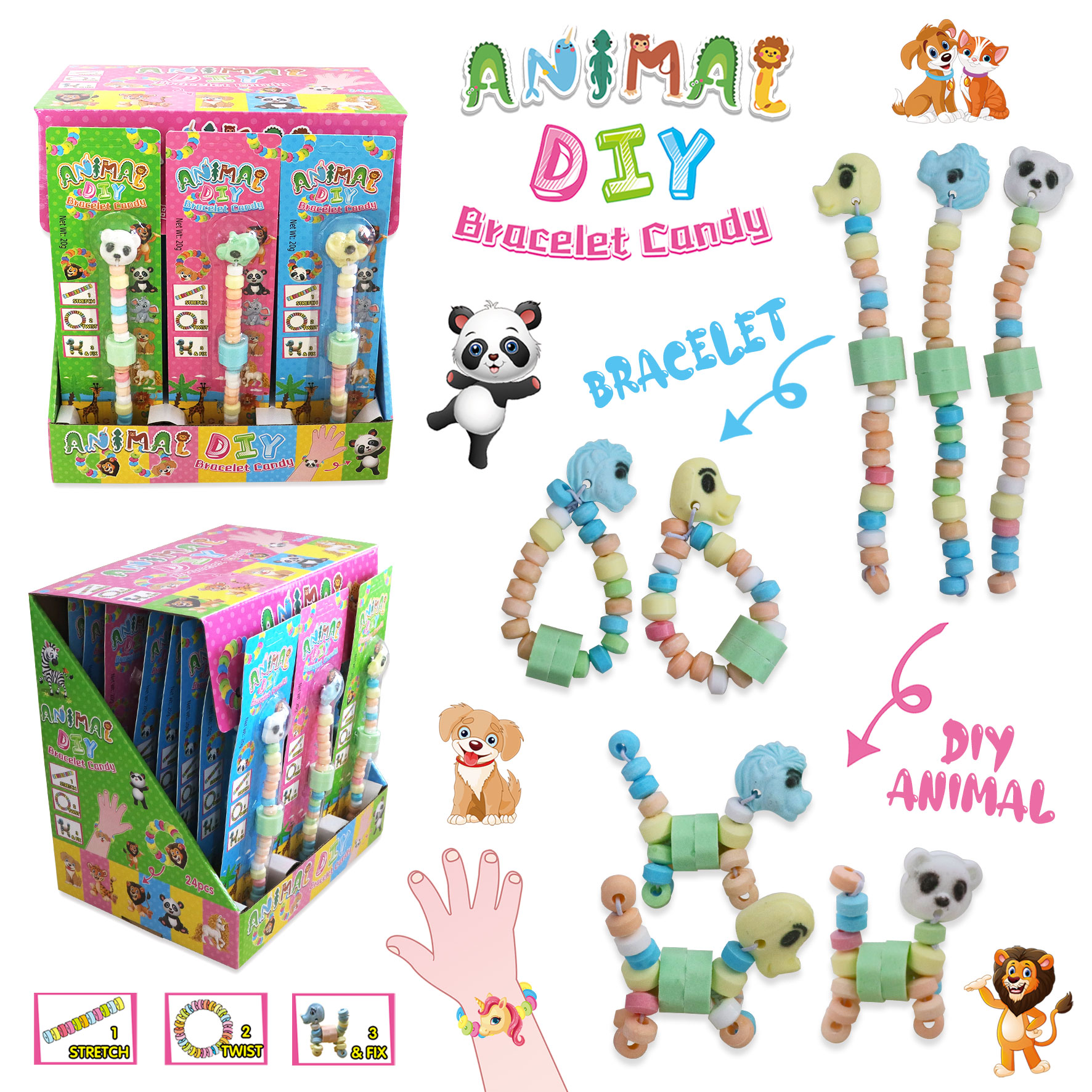 ANIMAL DIY BRACELET CANDY 20g 24ks