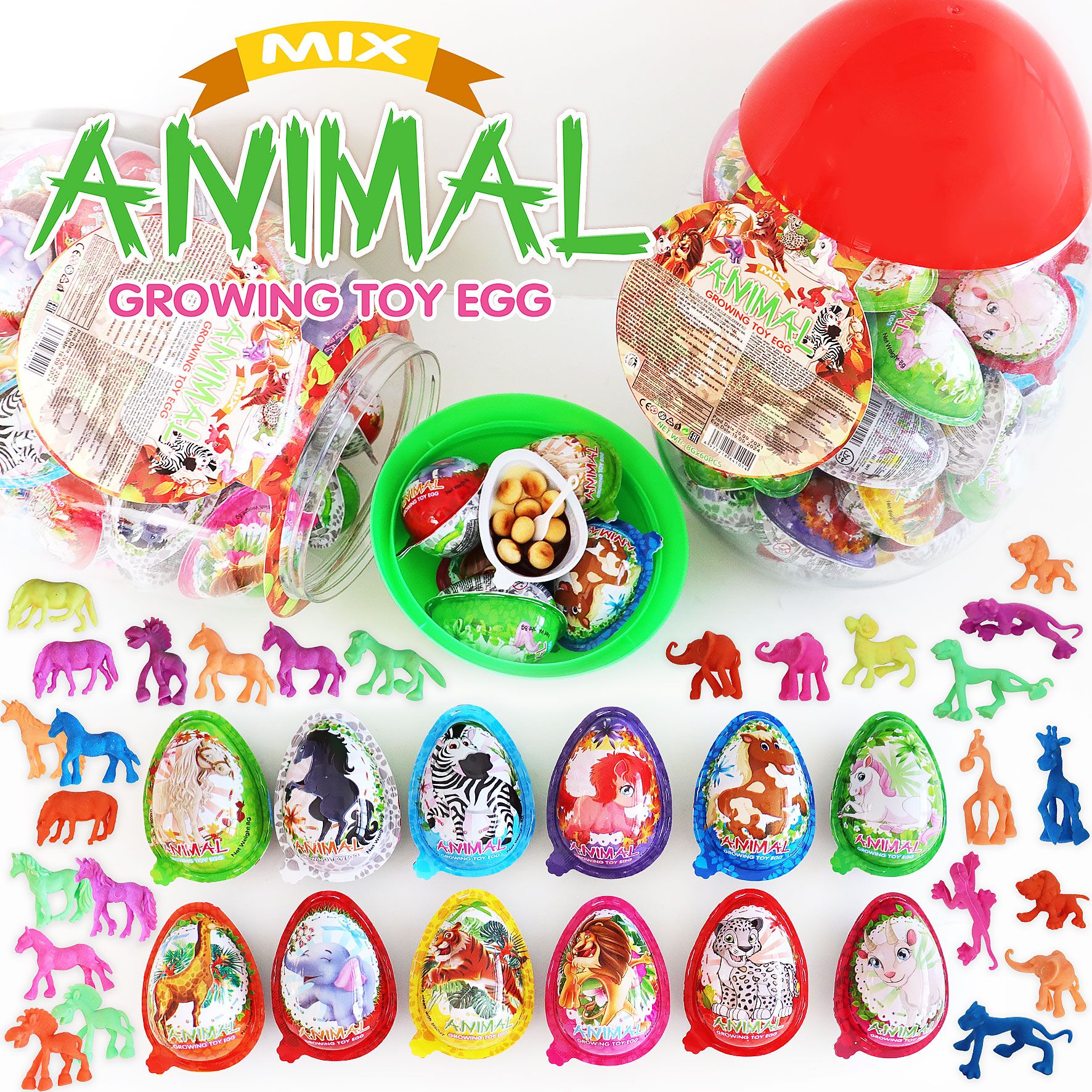 ANIMAL HORSE GROWING TOY EGG 8g 60ks