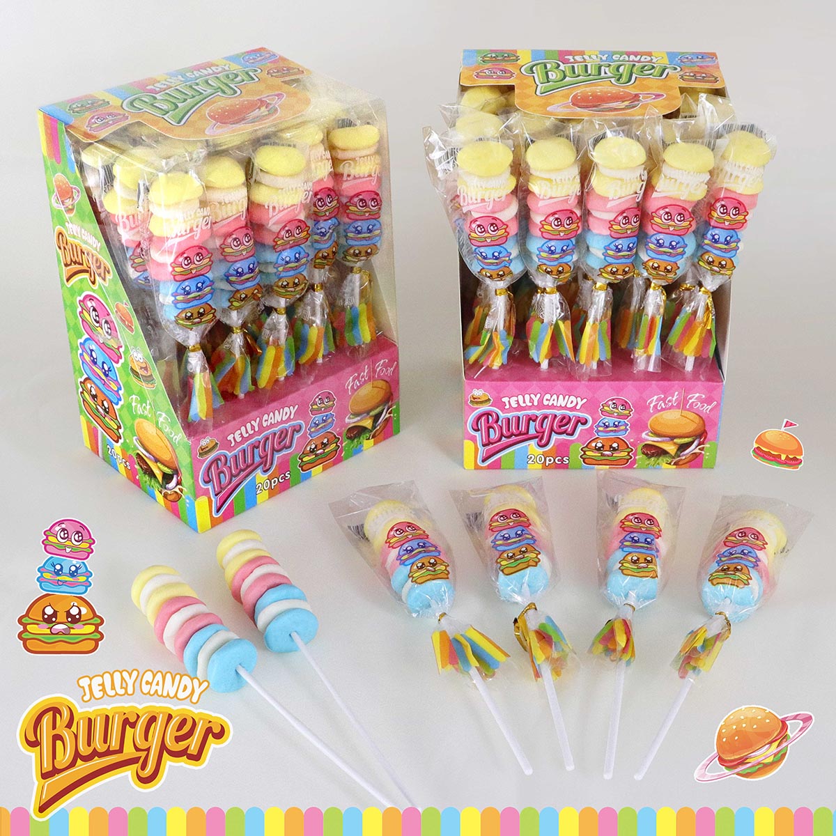 BURGER JELLY CANDY PFS01326   22g 20ks