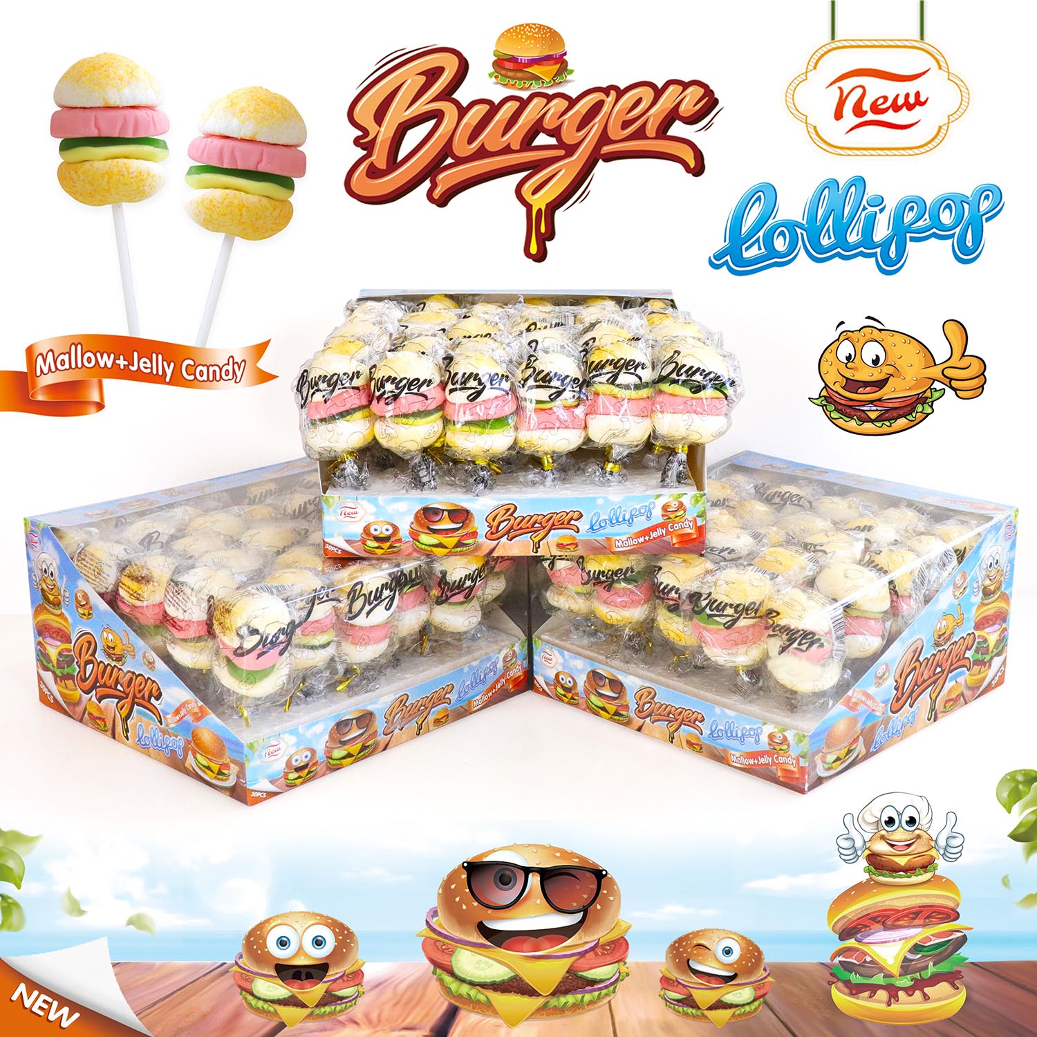 BURGER LOLLIPOP (PFS01298) 17g 30ks