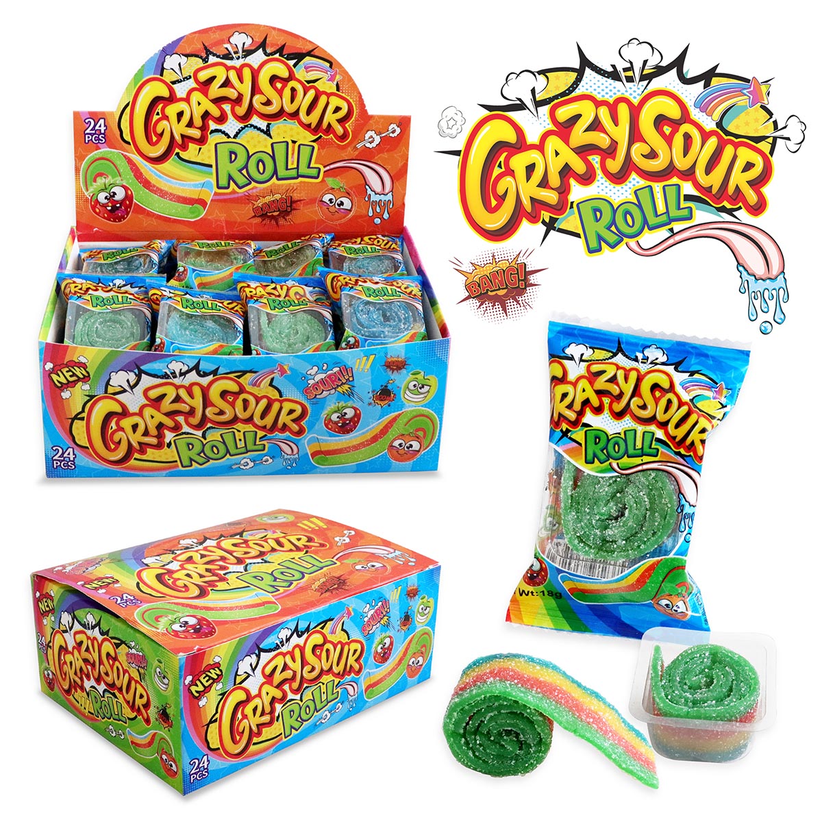 CRAZY SOUR ROLL PFS01354 18g 24ks