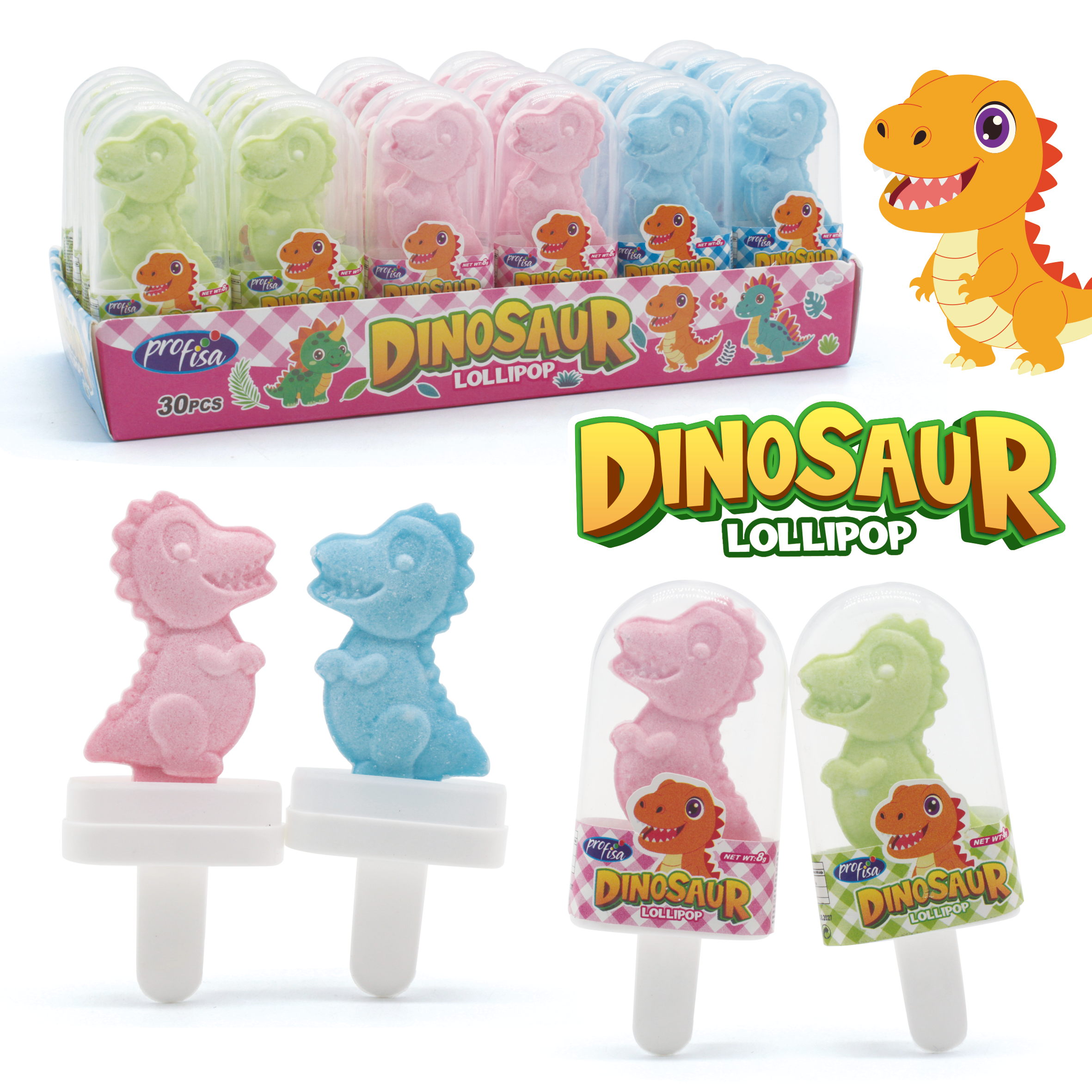 DEXTROSE DINOSAUR LOLLIPOP 8g 30ks