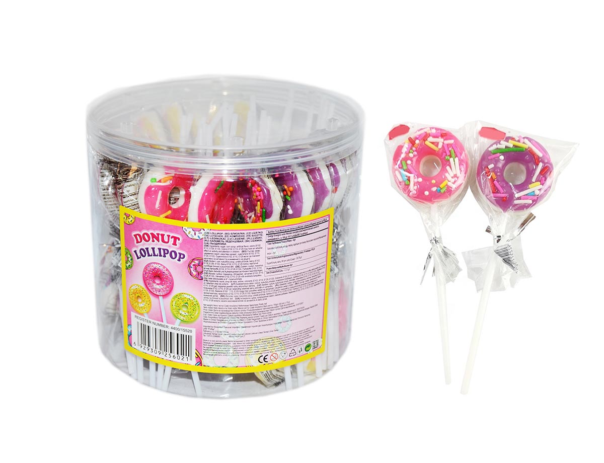 NEW DONUT LOLLIPOP CANDY 15g 50ks