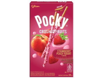 Glico POCKY Crushed Fruits Strawberry Peach Yoghurt 38g 10ks