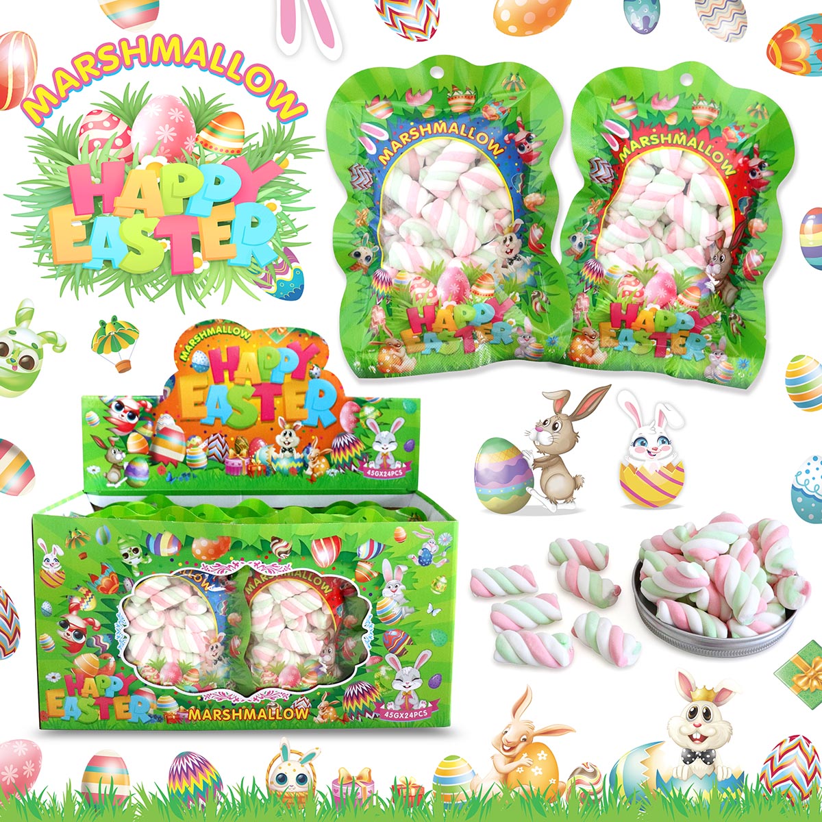 HAPPY EASTER MARSCHMALLOW PFS01342 45g 24ks