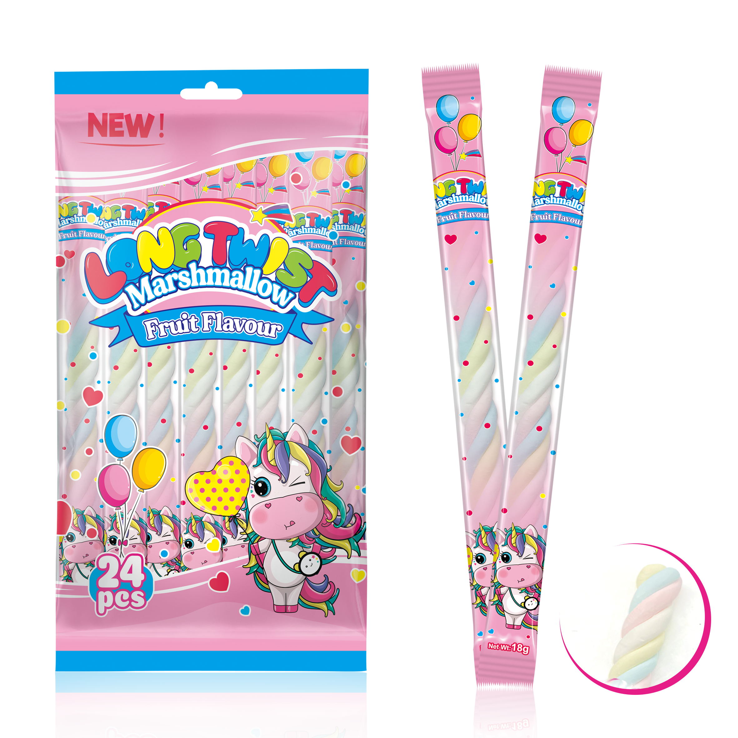 NEW LONG TWIST MARSHMALLOW 20g 24ks