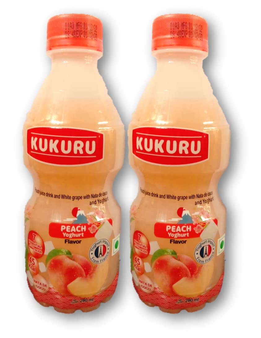 KUKURU Peach Yoghurt Nata De Coco 280ml 24ks