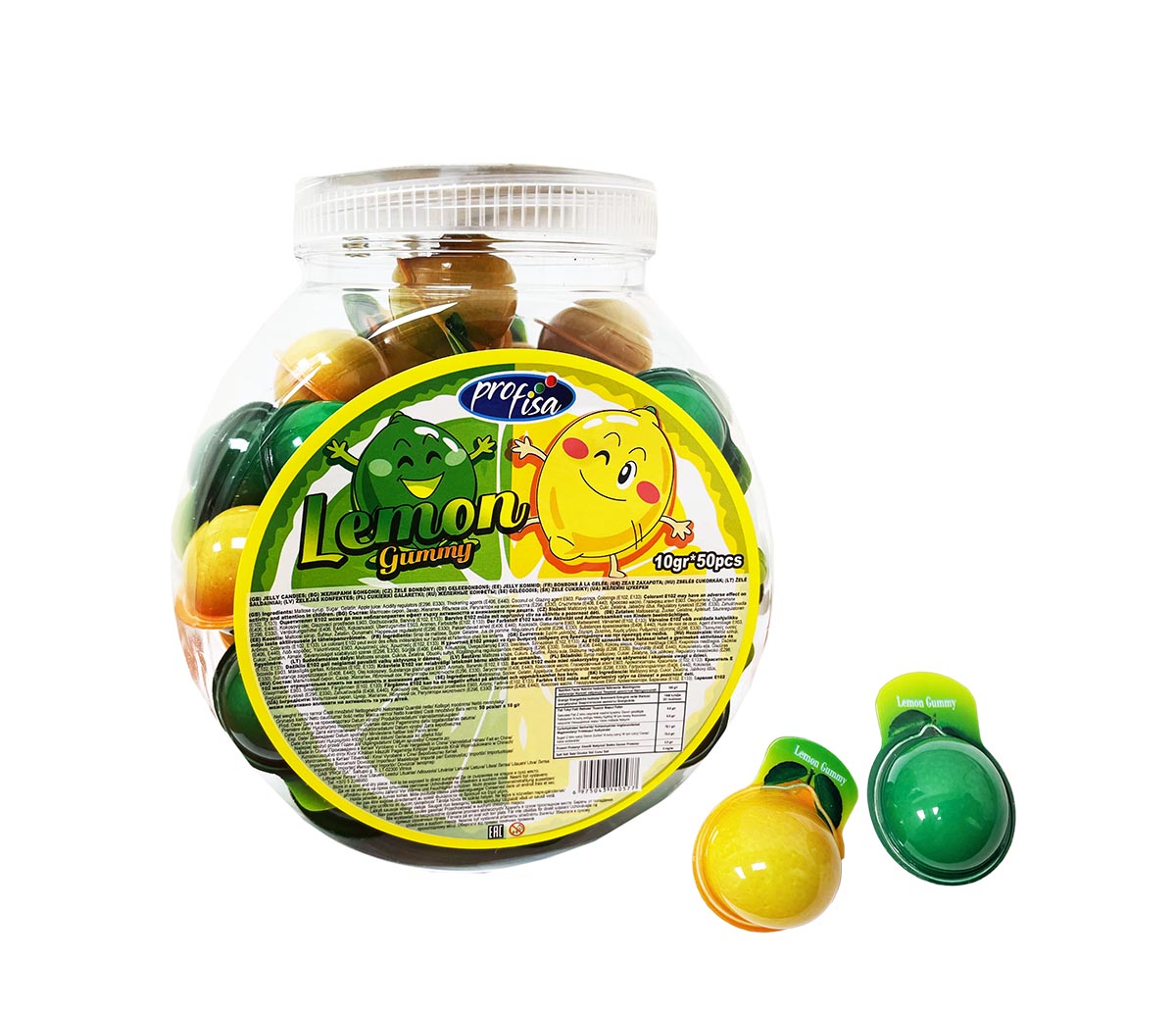 LEMON GUMMY IN JAR 10g 50ks