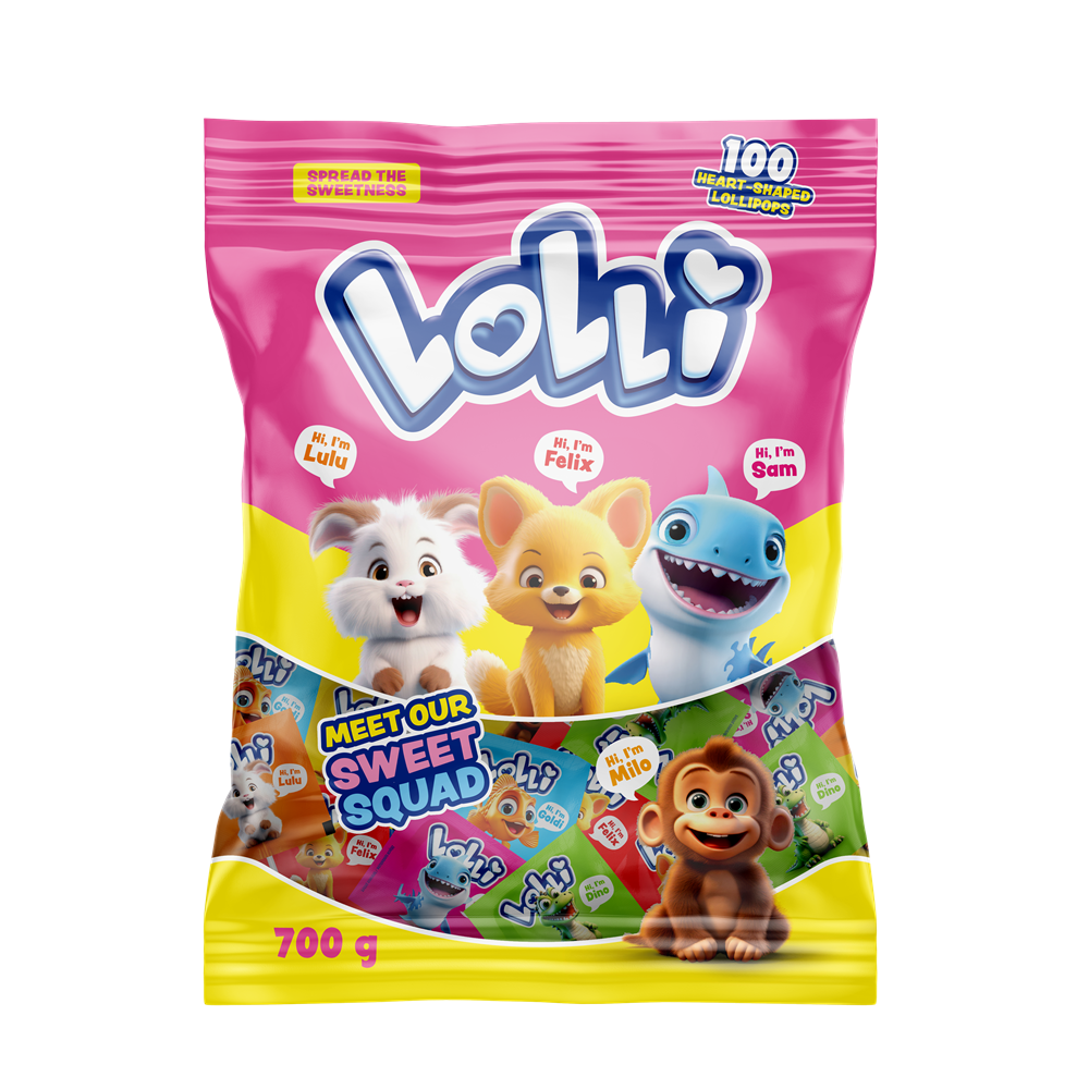 Lolli srdíčkové lízátka 7g 100ks