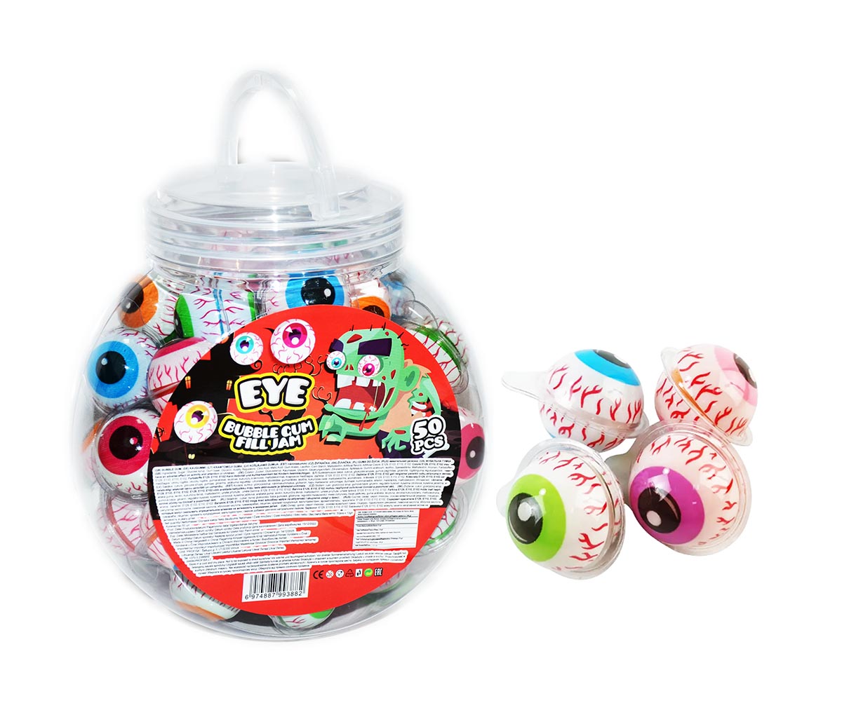 OČI EYES BUBBLE GUM WITH JAM 12g 50ks