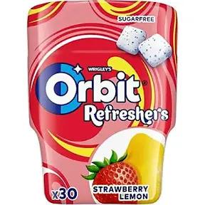 ORBIT Refreshers Jahoda Citrón dóza 67g 6ks