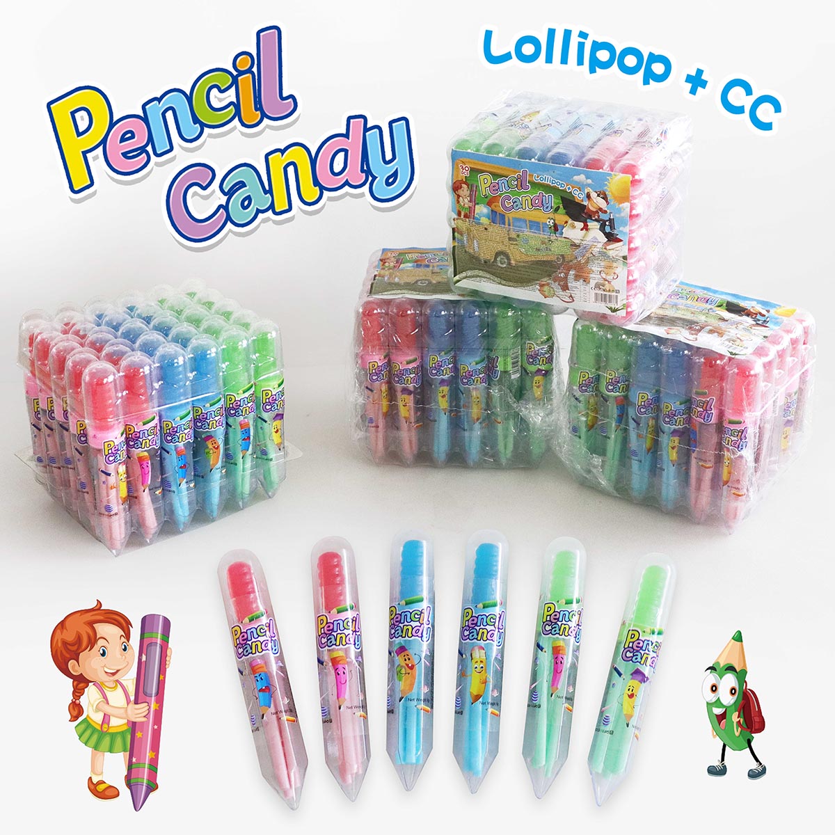 PENCIL CANDY LOLLIPOP+CC (PFS01310) 6g 30ks