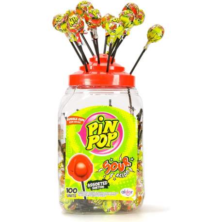 Pin Pop super sour assorted se žvýkačkou 100ks