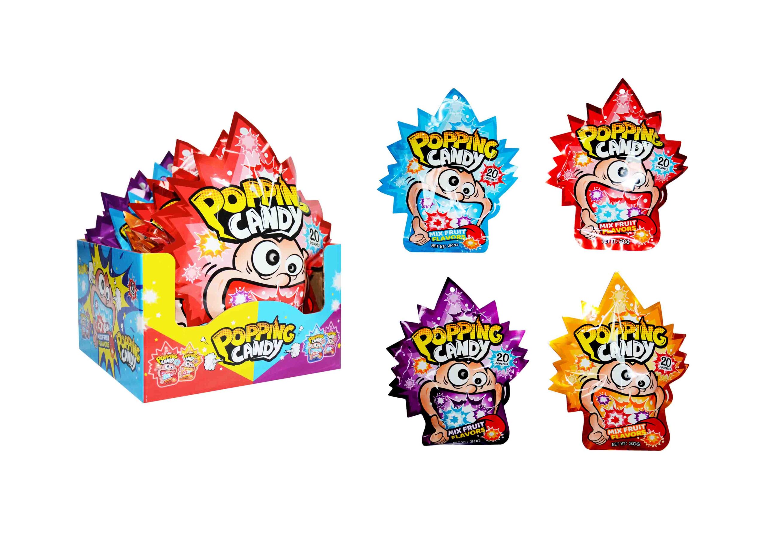 POPPING CANDY MIX FRUIT FLAVORS 30g 12ks