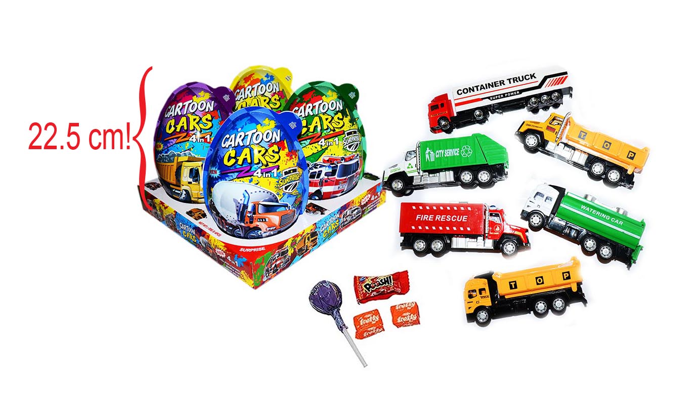 SUPER BIG PLASTIC CARTOON CAR 20g 4ks