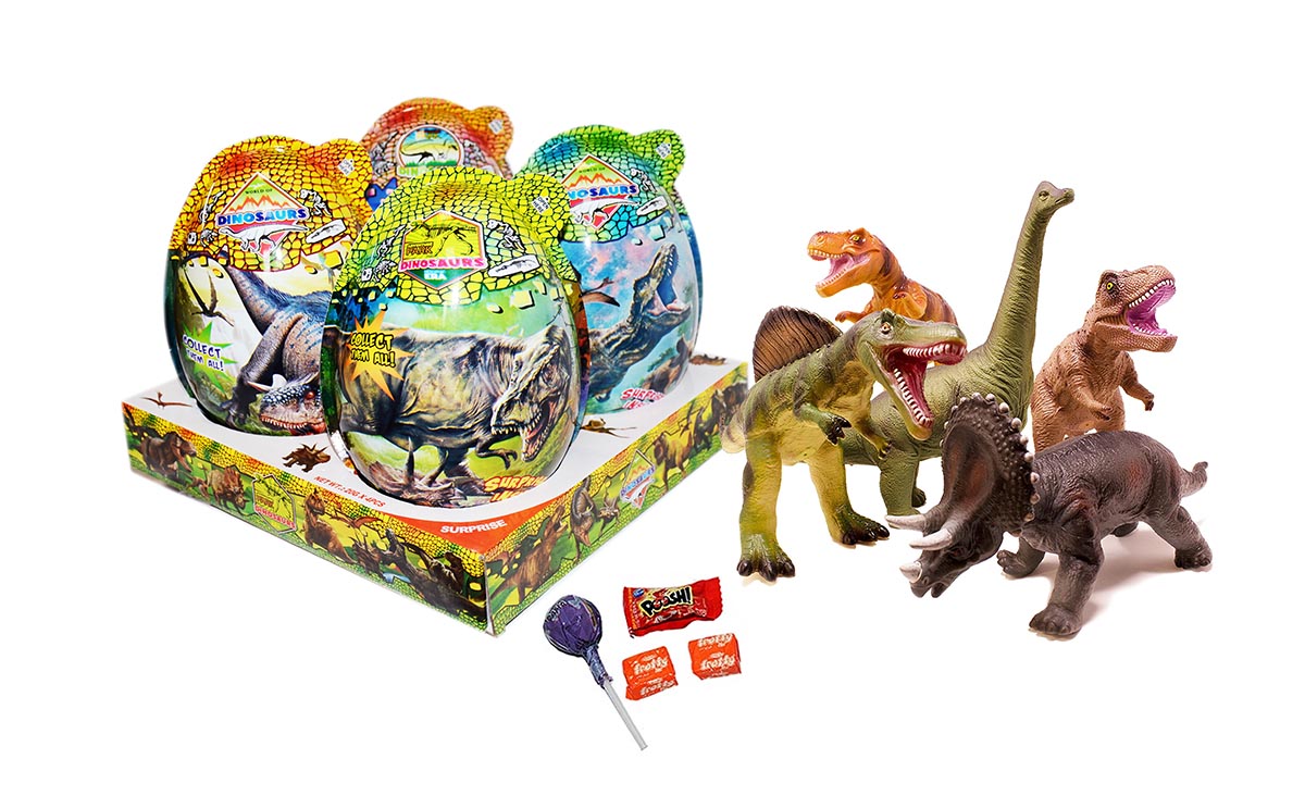 SUPER BIG PLASTIC DINOSAUR EGGS 20g 4ks