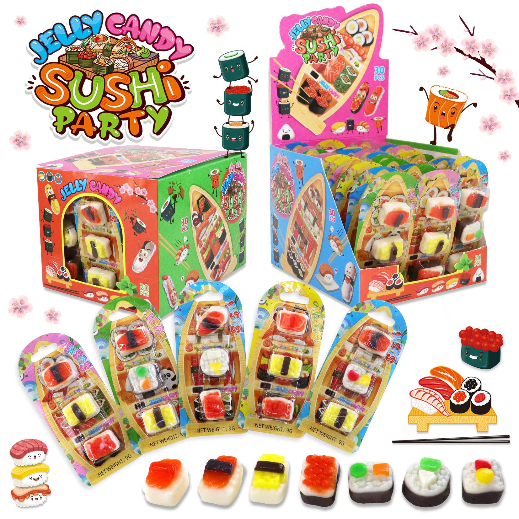 SUSHI PARTY JELLY CANDY 9g 30ks