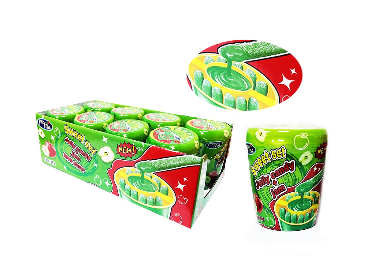 SWEET SET JELLY CANDY+JAM APPLE 60g 8ks