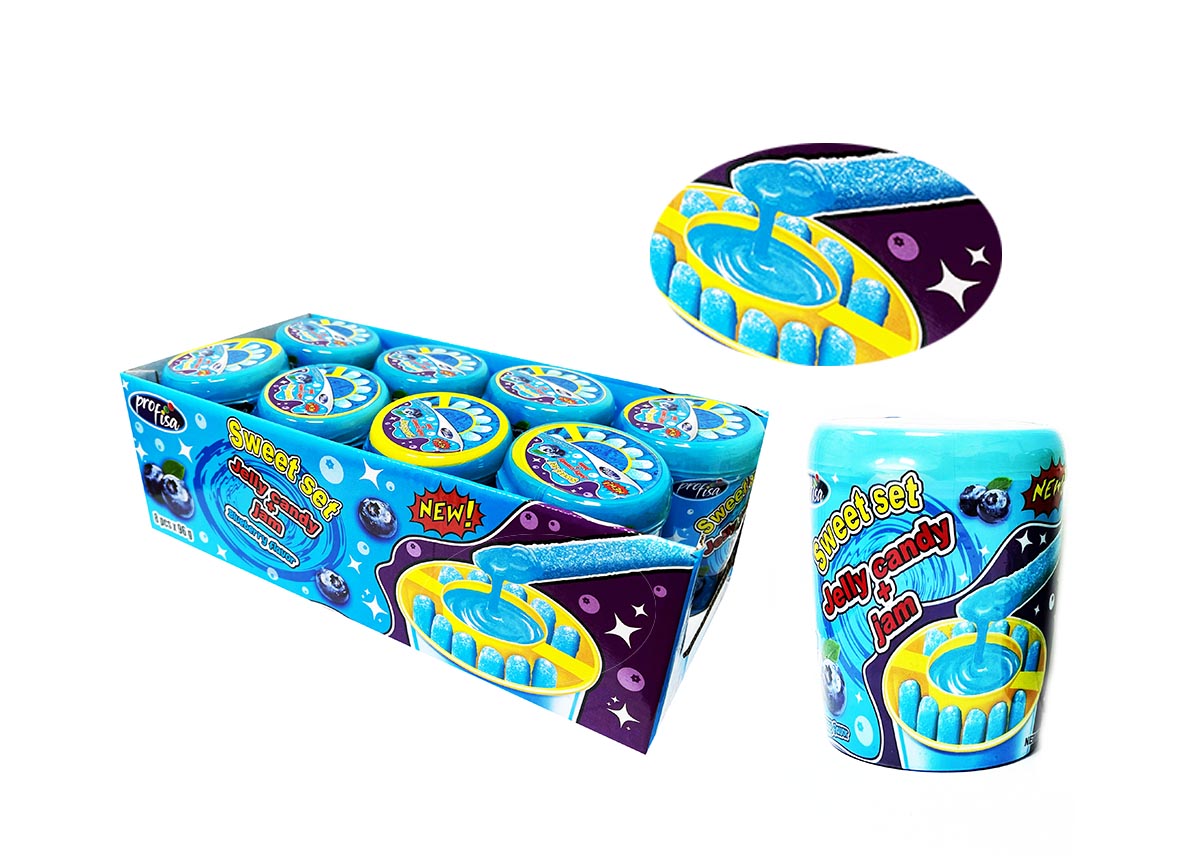 SWEET SET JELLY CANDY+JAM BLUEBERRY 60g 8ks