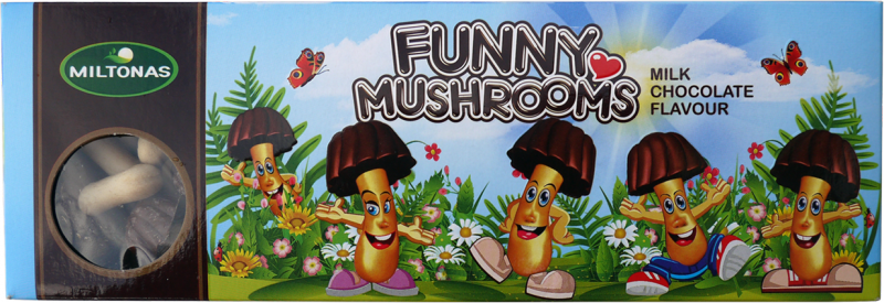 Veselé hříbečky s tmavou čokoládou 170g 25ks