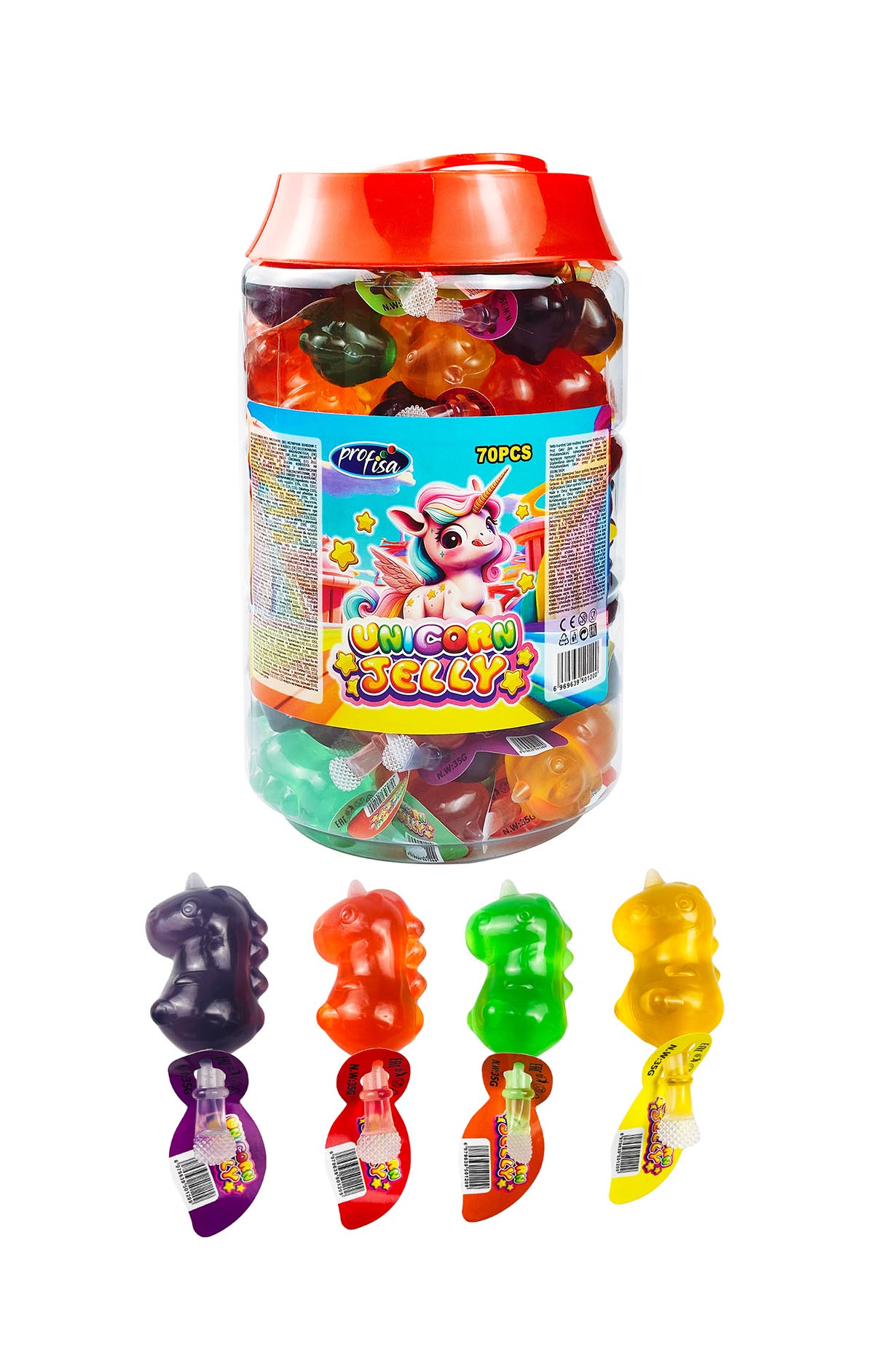 UNICORN SHAPE JELLY 35g 70ks