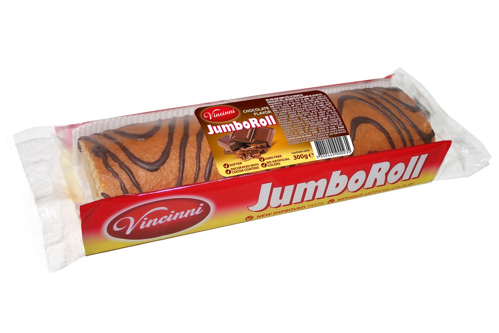 Vincinni Jumbo roll Chocolate Flavour 300g 10ks