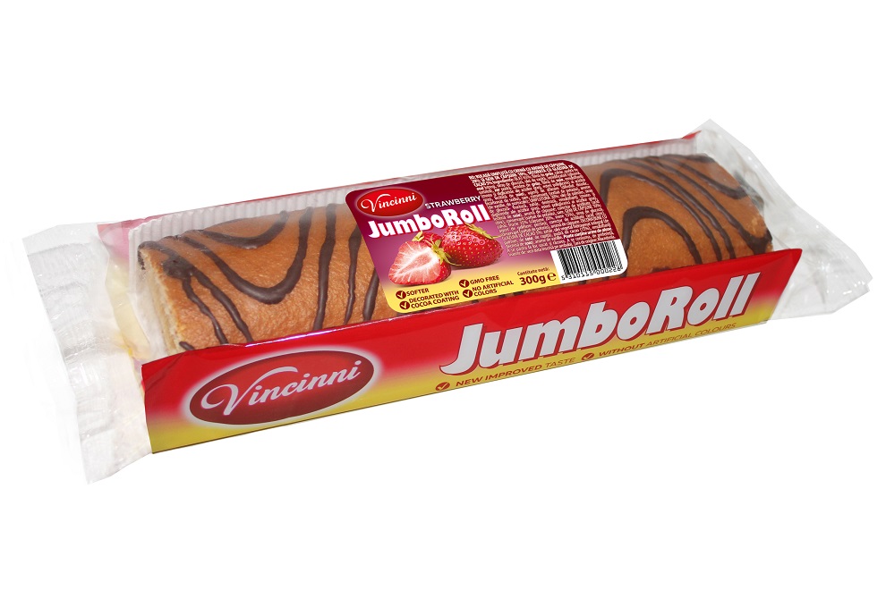 Vincinni Jumbo roll Strawberry 300g 10ks