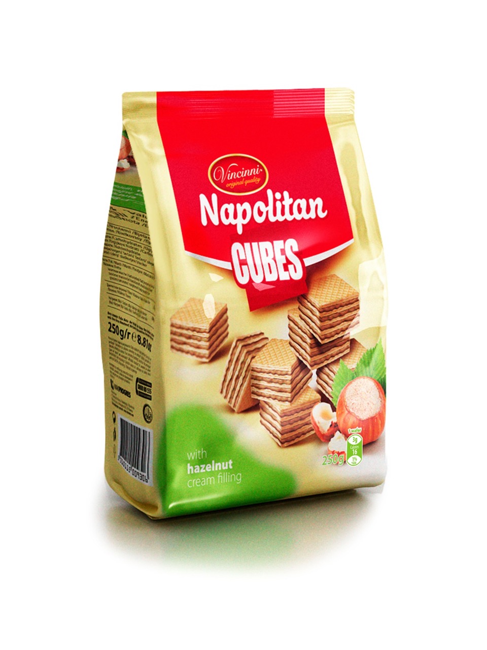 Vincinni NAPOLITAN Cubes Hazelnut 250g 12ks