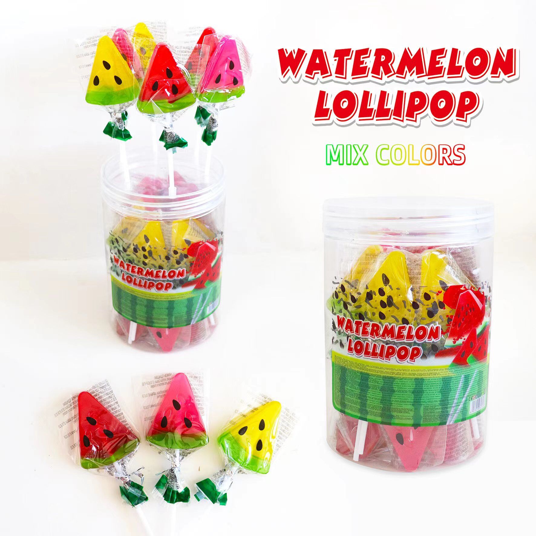 WATERMELOUN MIX LOLLIPOPS 15g 30ks