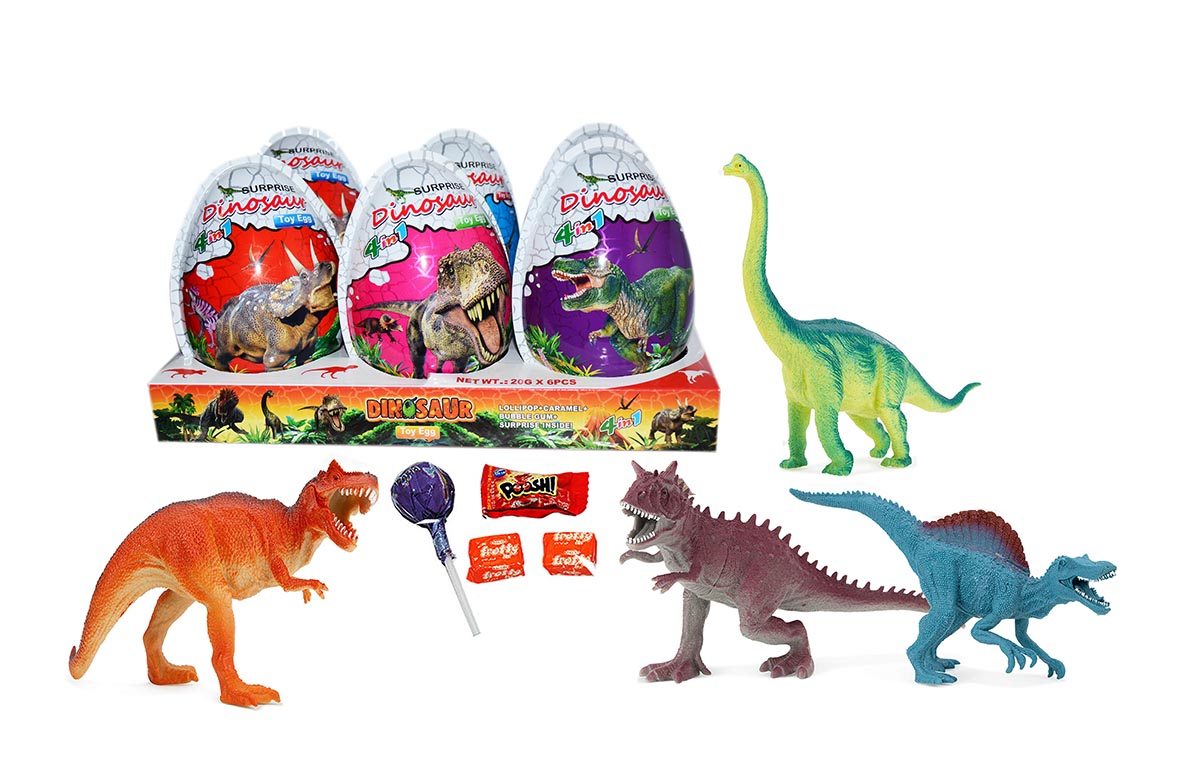 XXXL DINOSAUR CHOCOLATE EGG TOY 4in1  (TJX-14) 20g 6ks