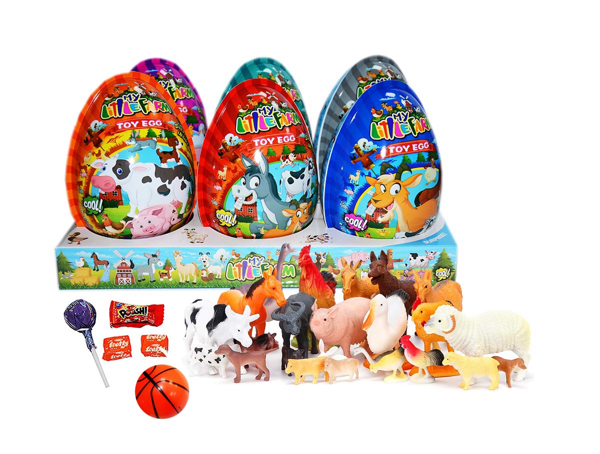 XXXL MY LITTLE FARM PLASTIC EGGS 20g 6ks