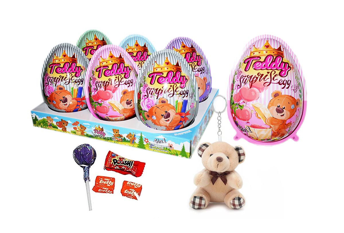 XXXL TEDDY PLASTIC EGGS 20g 6ks