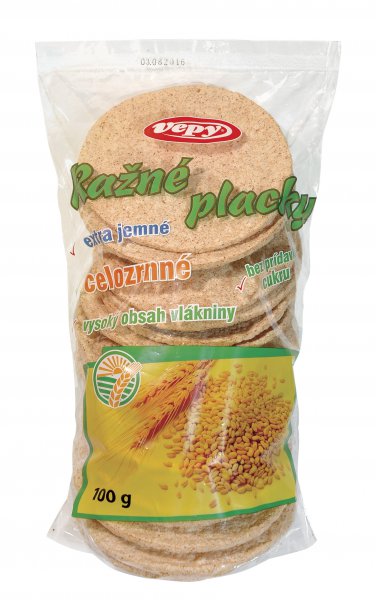 ŽITNÉ placky celozrnné 100g 21ks