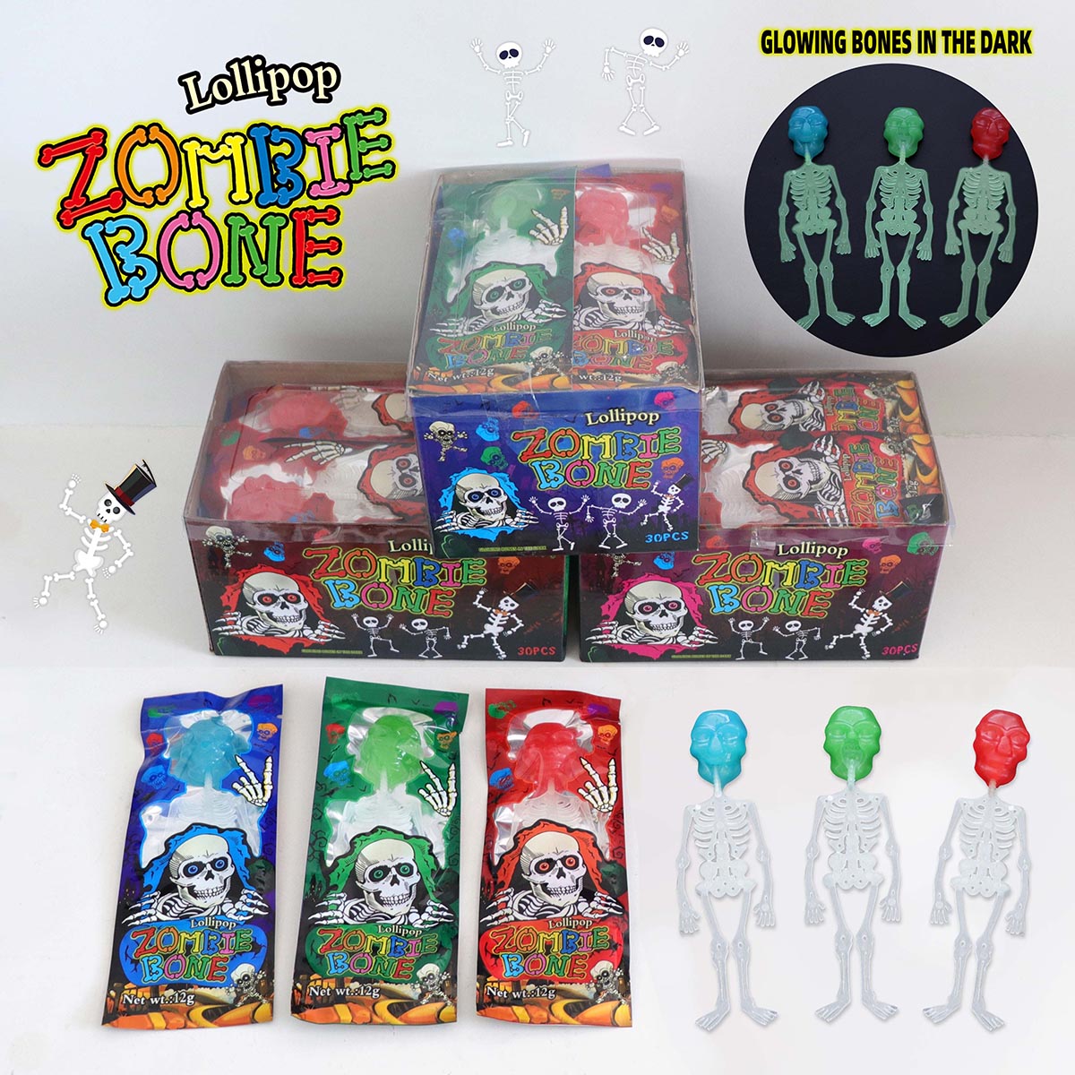 ZOMBIE BONE LOLLIPOP 12g 30ks