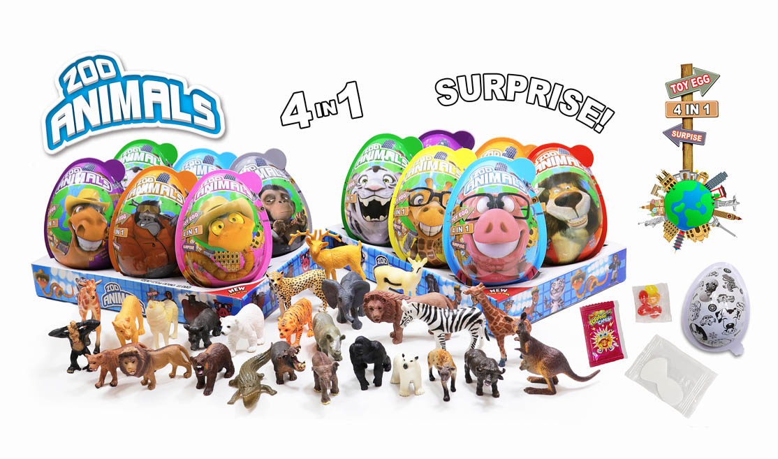 ZOO ANIMALS TOY EGG 21g 6ks